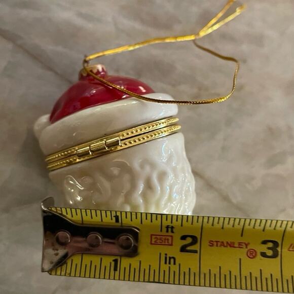 Santa Claus ceramic trinket box Christmas ornament - Picture 11 of 11